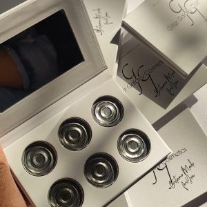 Glitter Galaxy Moon Mist eyeshadow pigment set with premium loose shimmer eye pigments in luxury white cosmetic packaging.