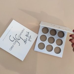 litter Galaxy Moon Mist matte eyeshadow palette with nine neutral nude brown eyeshadow shades in premium white packaging.