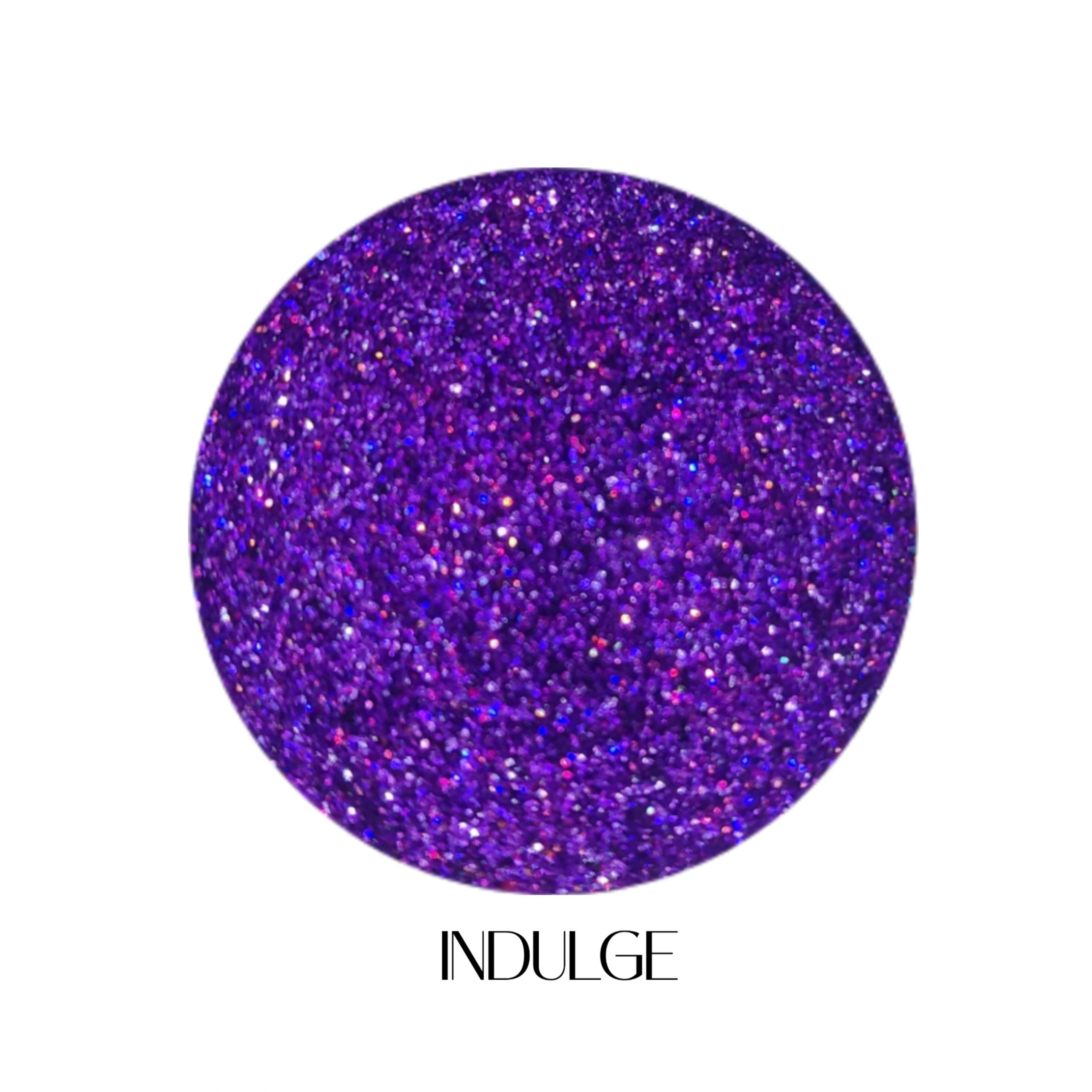 glitter galaxy cosmetics indulge holographic cosmetic glitter featuring ultra-fine royal purple shimmer with vibrant rainbow reflective multidimensional sparkle.glitter galaxy cosmetics indulge holographic cosmetic glitter featuring ultra-fine royal purple shimmer with vibrant rainbow reflective multidimensional sparkle.