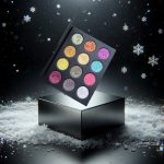 Glitter Galaxy luxury glitter eyeshadow palette with multicolor shimmer and metallic eyeshadow shades on a premium display.