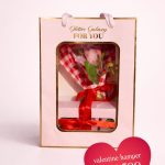 Glitter Galaxy Valentine gift hamper featuring a luxury cosmetic bouquet gift box with makeup products and premium pink floral packaging.